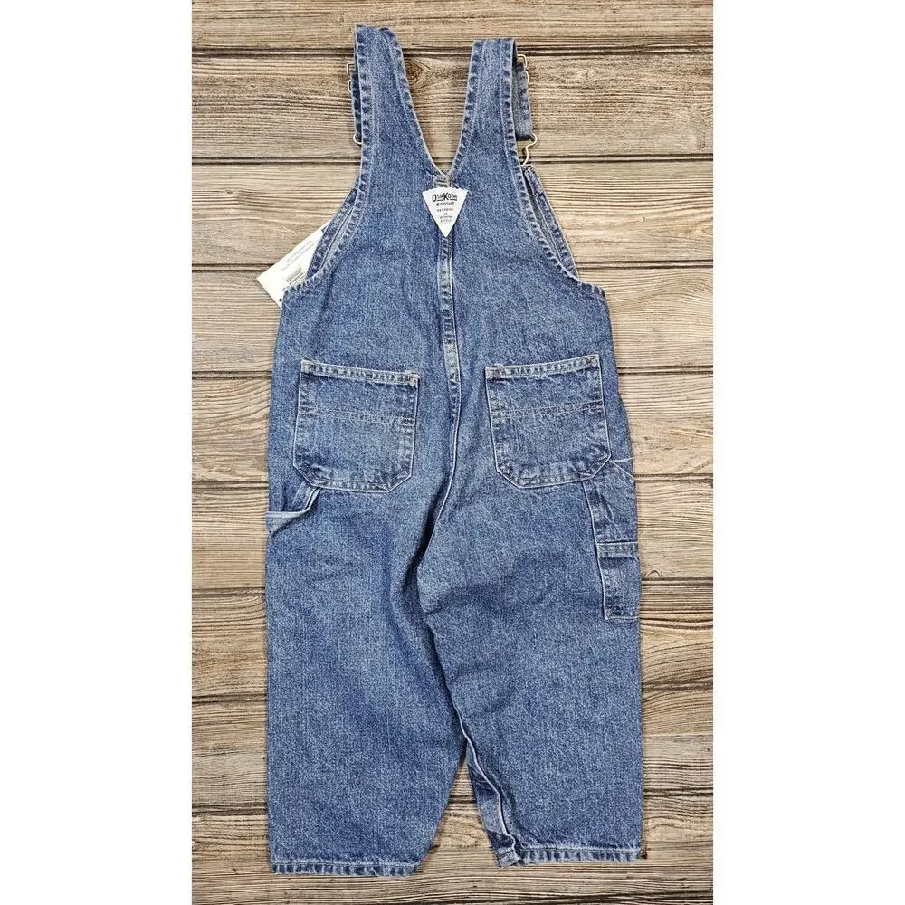 Vintage OshKosh B'Gosh Denim Carpenter Overalls 3 Toddler Vestbak Snap Legs